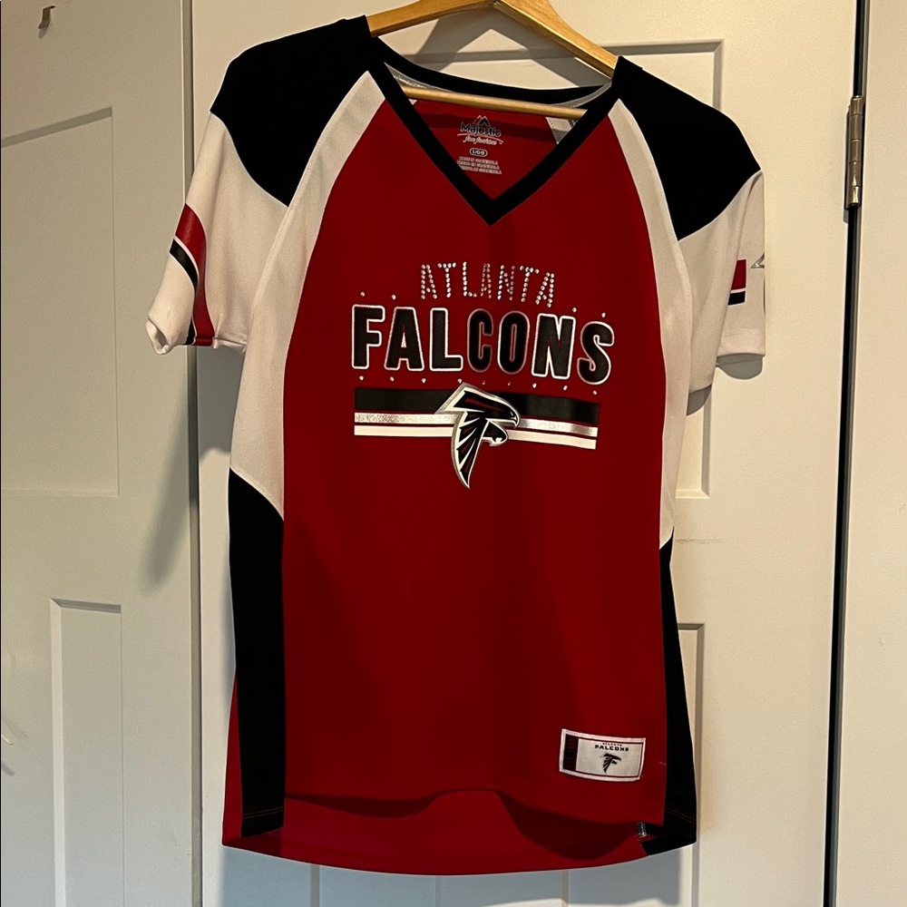 Majestic Atlanta Falcons Red and Black Jersey women’s